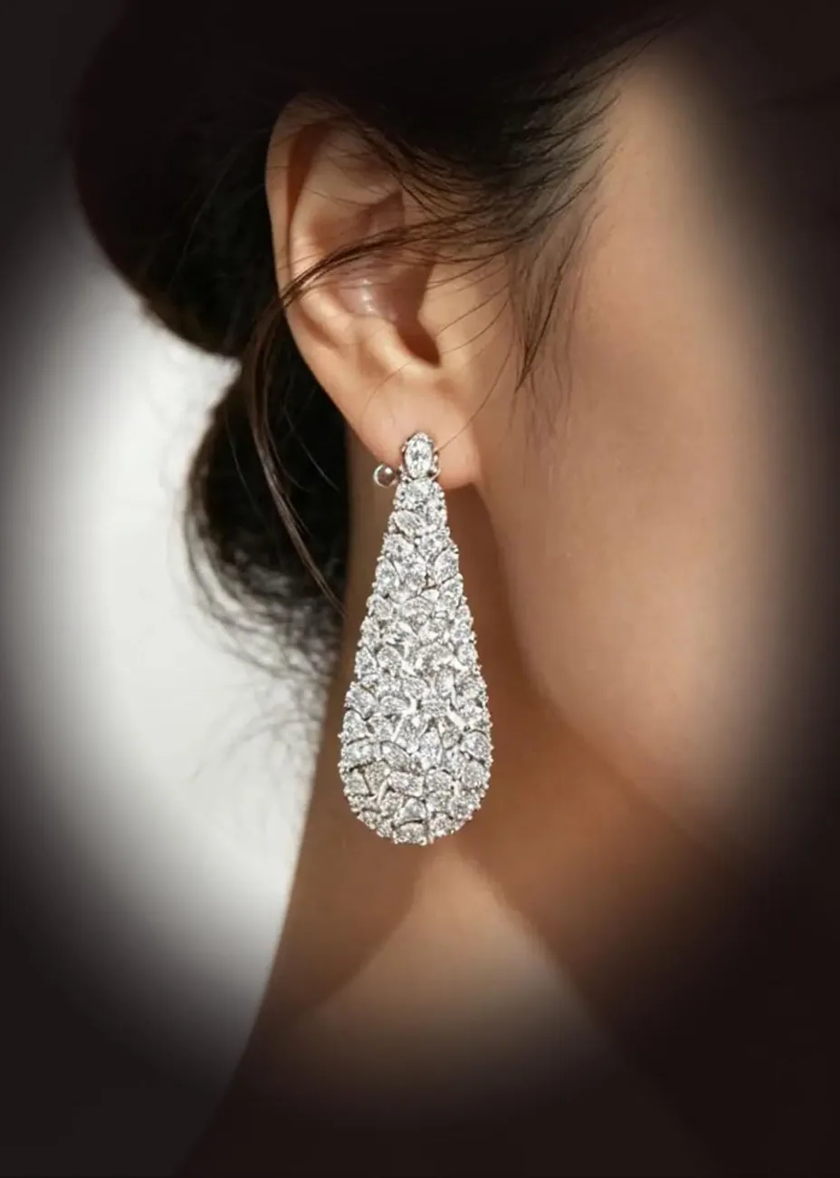 Diamond Pave Drop Earrings